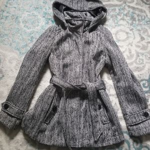 Nicole Miller black/white coat, size Medium